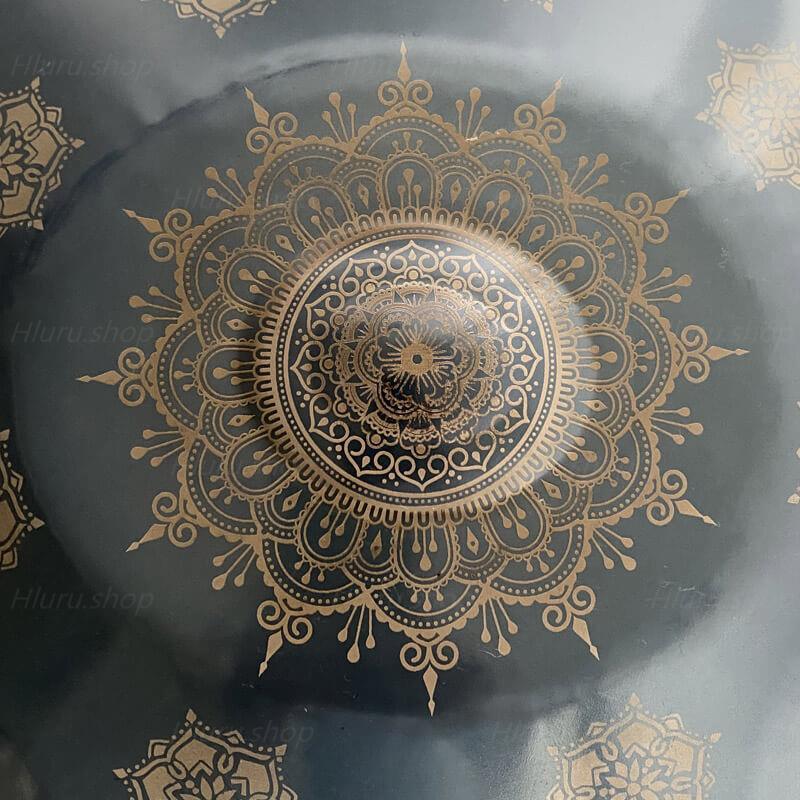 MiSoundofNature Customized Handmade C Major 22 Inch 9 Notes High-end Nitride Steel Handpan Drum, Available in 432 Hz and 440 Hz - Laser engraved Mandala pattern. Never fade. - HLURU.SHOP