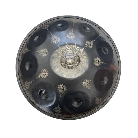MiSoundofNature Customized Stainless Steel Handmade Customized Nitride Steel HandPan Drum D Minor Hijaz Scale 22 Inch 9/10/12 Notes Featured, Available in 432 Hz and 440 Hz - HLURU.SHOP