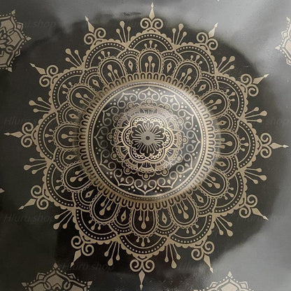 MiSoundofNature Mandala Pattern Handmade Customized Nitride Steel HandPan Drum D Minor Sabye Scale 22 Inch 9/10/12 Notes Featured, Available in 432 Hz and 440 Hz - HLURU.SHOP
