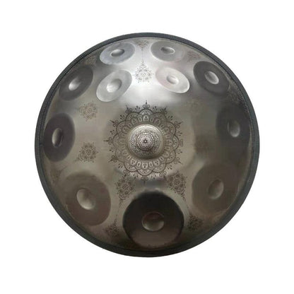 MiSoundofNature Mandala Pattern Stainless Steel Handmade Customized HandPan Drum E La Sirena Scale 22 Inch 9/10/12 Notes Featured, Available in 432 Hz and 440 Hz - HLURU.SHOP