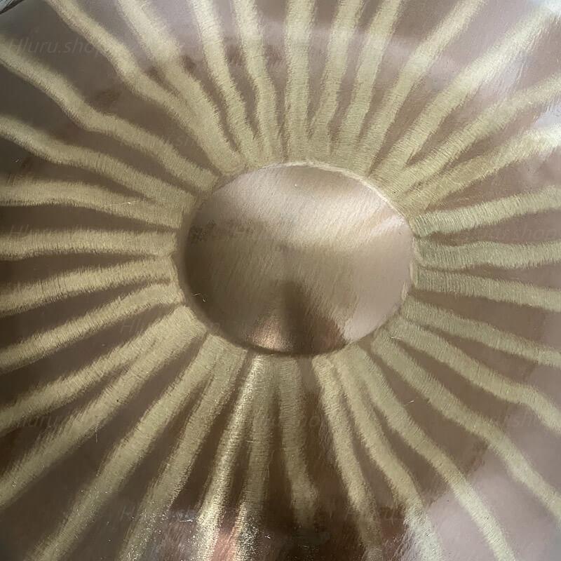 MiSoundofNature Sun God 22'' 9/10/12 Notes High-end 1.2mm Stainless Steel Handpan Drum, Kurd / Celtic D Minor, Available in 432 Hz and 440 Hz - Severe Quenching Heat Treatment - HLURU.SHOP