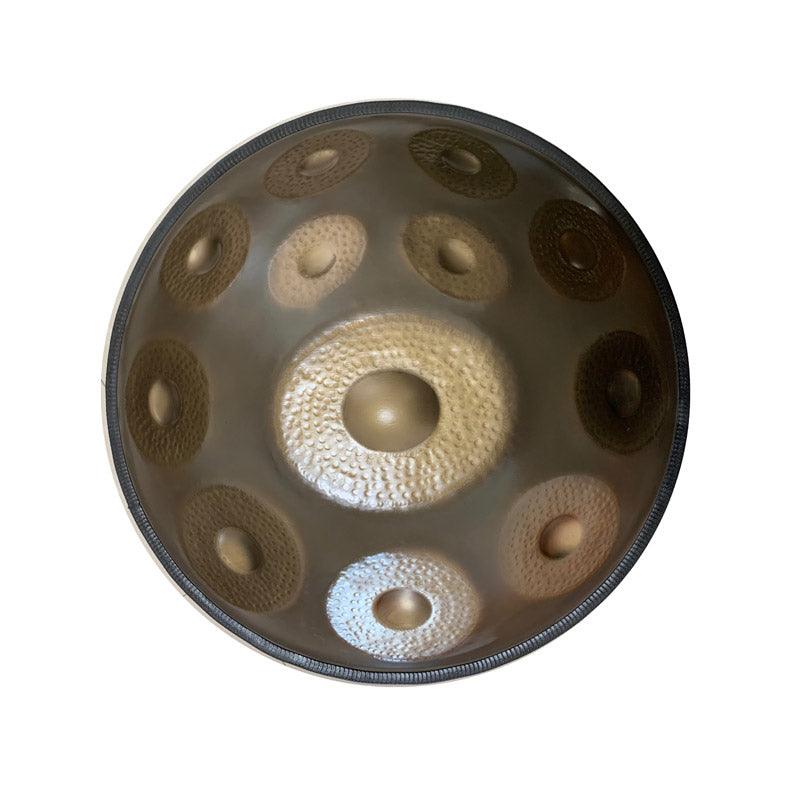 MiSoundofNature Sun God Handmade Customized D Minor Sabye Scale 22 Inches 9/10/12 Notes Nitride Steel Handpan Drum, Available in 432 Hz and 440 Hz - HLURU.SHOP