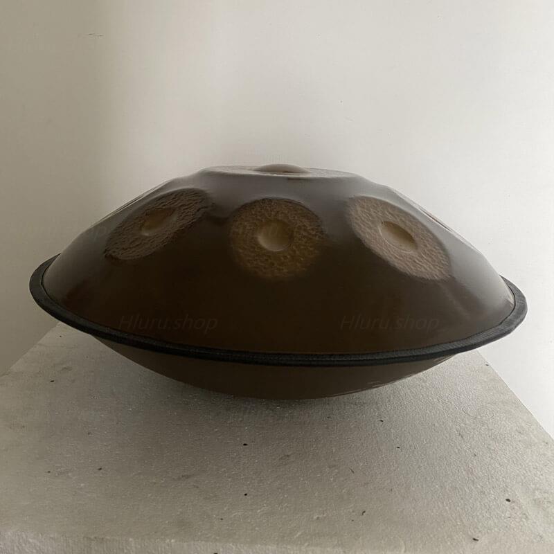 MiSoundofNature Sun God Handmade Hammered Customized D Minor Hijaz Scale 22 Inches 9/10/12 Notes Nitride Steel Handpan Drum, Available in 432 Hz and 440 Hz - HLURU.SHOP
