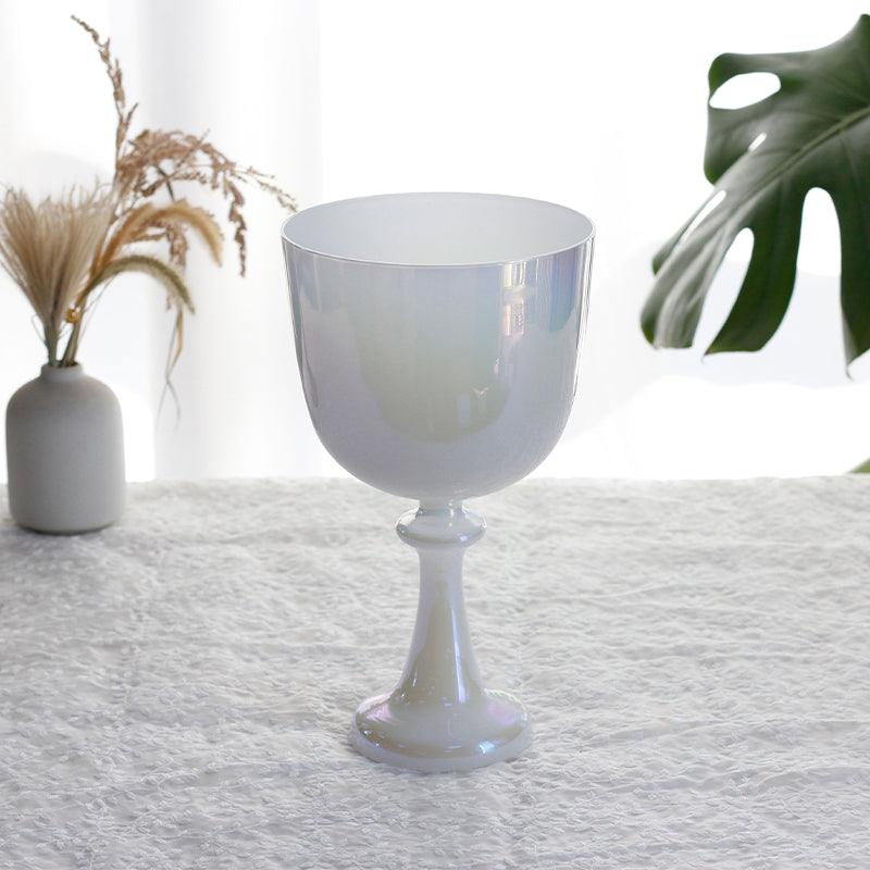 Mother Of Pearl Color Crystal Chalice Bowl Quartz Singing Bowl For Sound Healing Yoga Meditation - HLURU.SHOP
