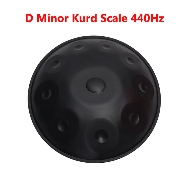 Hand Pan Drum 22 Inches 10 Tones Kurd Scale D Minor Featured High-end Nitride Steel Handmade Performance Sound Healing Handpan, Available in 432 Hz and 440 Hz