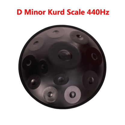 HLURU Hand Pan Drum 22 Inch 12 Notes Kurd Scale C Major ( D Minor Can Be Customized) Featured High-end Nitride Steel Percussion Instrument, Available in 432 Hz and 440 Hz