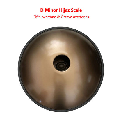 MiSoundofNature Handmade Customized HandPan Drum D Minor Hijaz Scale 22 Inch 9/10/12 Notes High-end Stainless Steel, Available in 432 Hz and 440 Hz