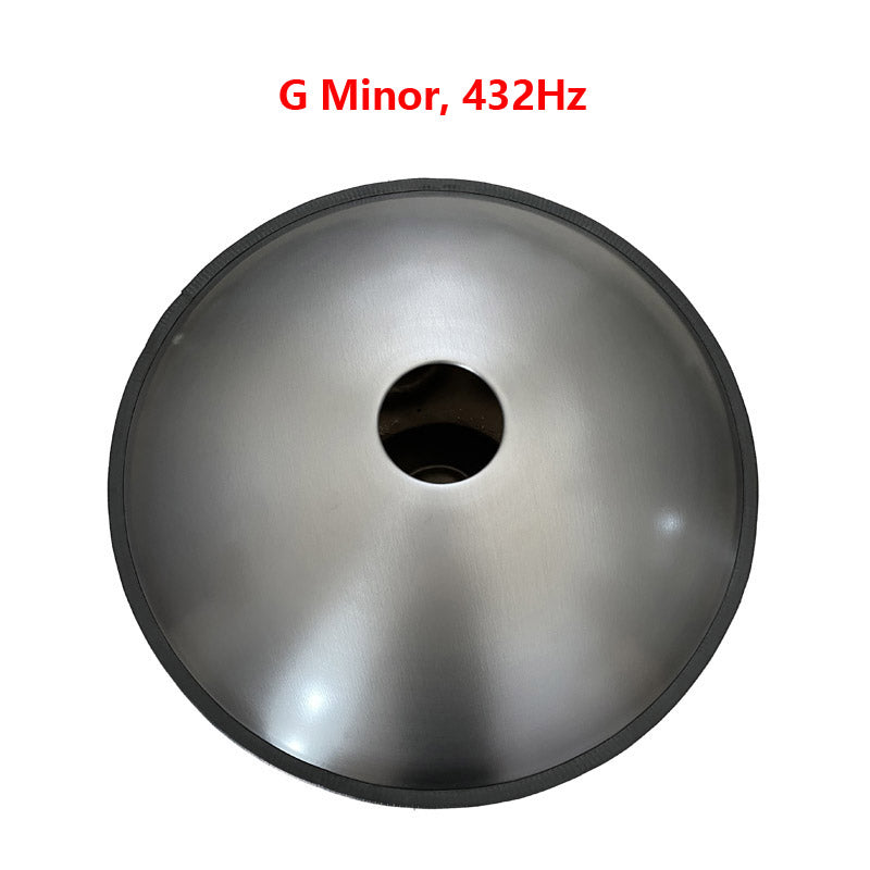 HLURU Mini Handpan High-end Stainless Steel Handmade in G Minor 9 Notes 18 Inches, Available in 432 Hz and 440 Hz
