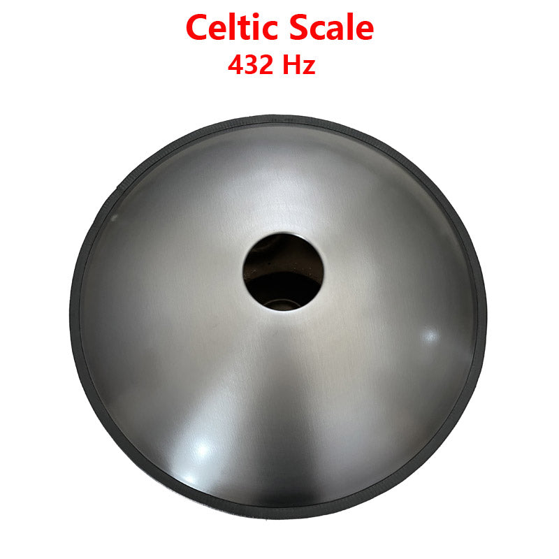 Hand Pan Drum 22 Inches 10 Tones Kurd / Celtic Scale D Minor High-end Stainless Steel Handmade Performance Sound Healing Handpan, Available in 432 Hz and 440 Hz