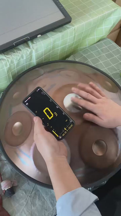 MiSoundofNature Custom Handpan Ember Steel Kurd D Moll 22 Zoll Musikinstrument Hang Drum