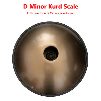MiSoundofNature Handpan Hand Pan Drum Kurd Scale / Celtic Scale D Minor 22 Inch 9 Notes High-end Stainless Steel, Available in 432 Hz and 440 Hz