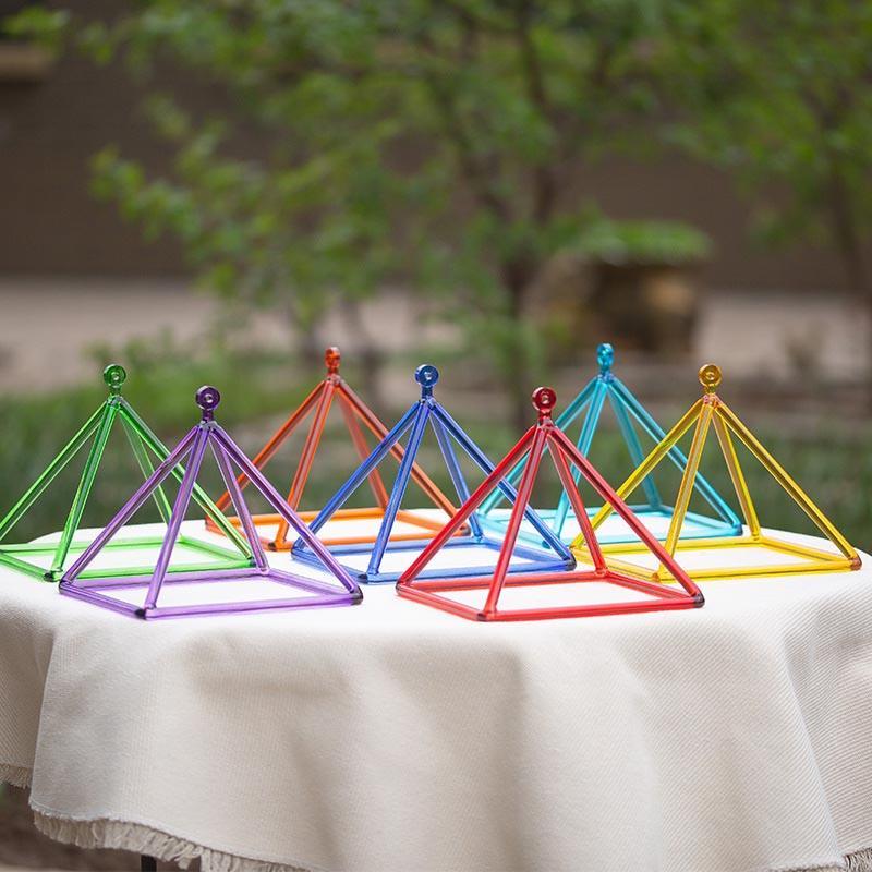 Pyramide chantante en cristal de quartz violet, guérison sonore, méditation, chakra triangulaire - HLURU.SHOP