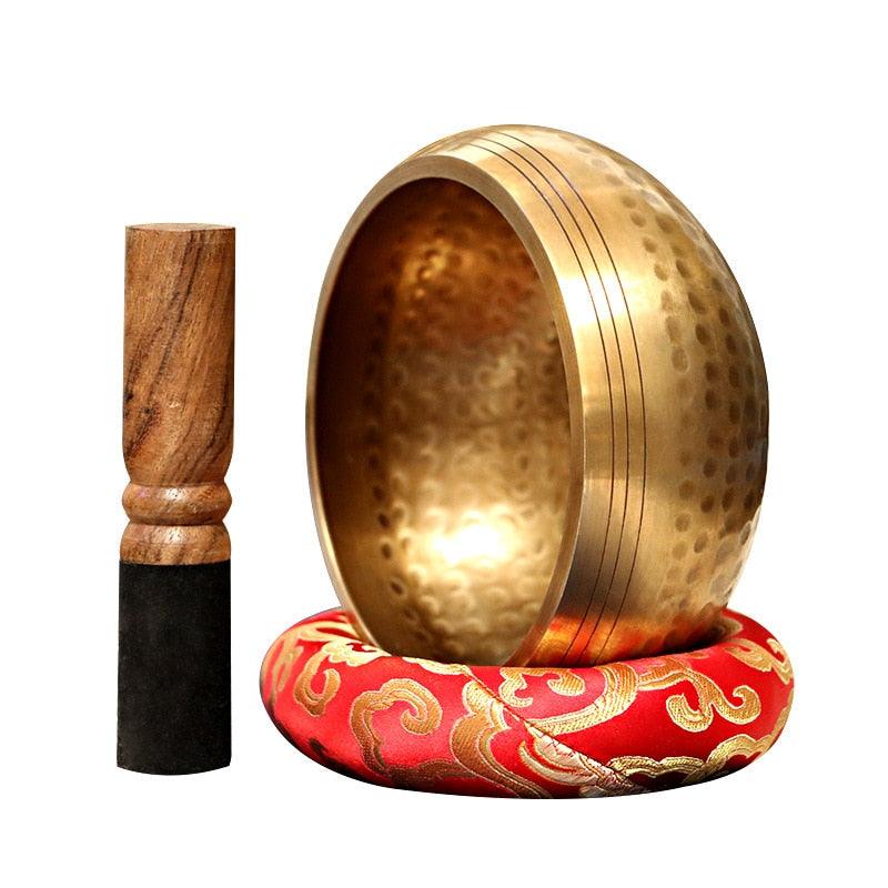 Raindrop Sound Bowl Tibetan Handmade Singing Bowl Yoga Meditation Brass Crafts Music Singing Bowl - HLURU.SHOP