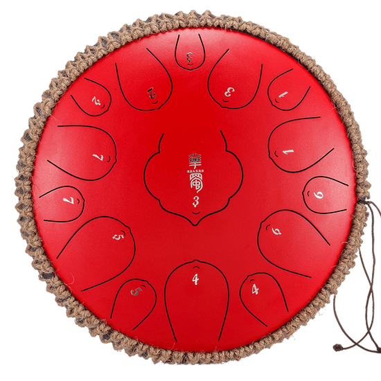 HLURU® Huashu Lotus Alloy Steel Tongue Drum 13 Inches 15 Notes C-Key Percussion Instrument