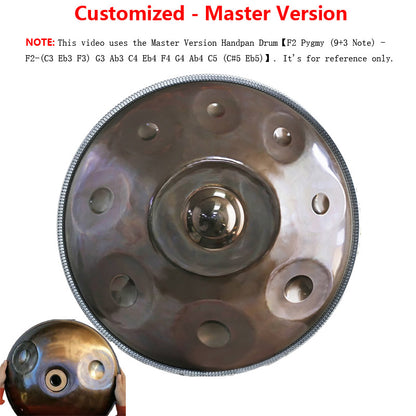 HLURU Customized C3 Master Version / Standard Version High-end Stainless Steel Handpan Drum, Available in 432 Hz and 440 Hz, 22 Inch 9/10/11/12/13/18 Notes Professional Performances Percussion Instrument