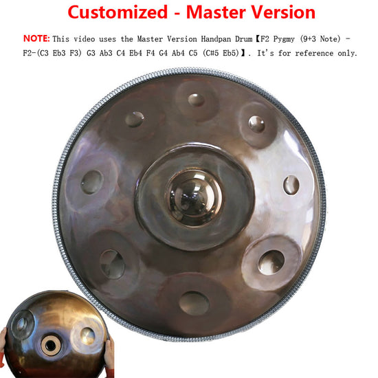 HLURU Customized C#3 Master Version High-end Stainless Steel Handpan Drum, Available in 432 Hz and 440 Hz, 22 Inch 9/10/11/12/14/16 Notes Professional Performances Percussion Instrument