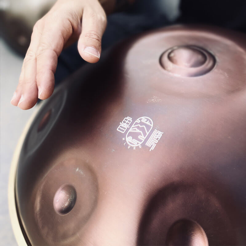 HLURU Level A Upgrade Bronze Kurd Scale D Minor 22 Inch 9/10 Notes Nitride Steel Handpan Drum, Available in 440 Hz, High-end Percussion Instrument