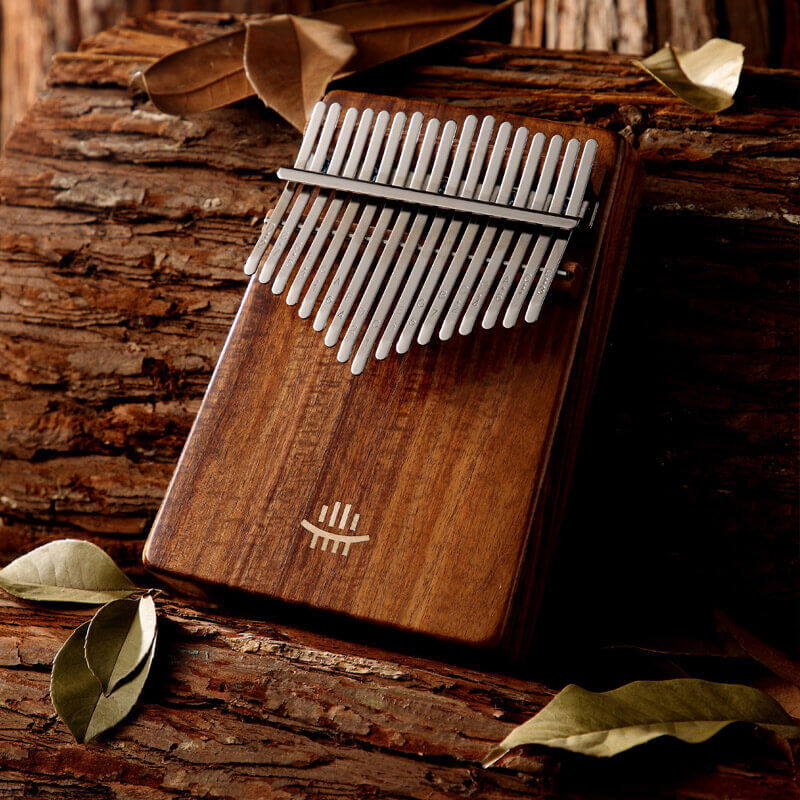 HLURU® 17 Key Hollow Kalimba Thumb Piano, Box Resonace Acacia Wood Kalimba Instrument Trepanning C Tone With a Hole at The Bottom