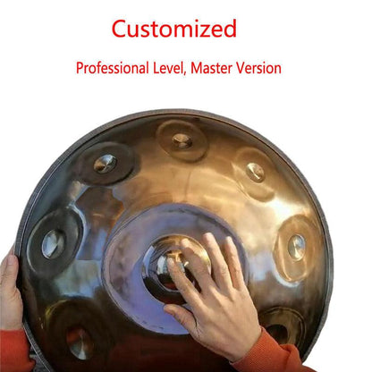 Mountain Rain Customized F2 Low Pygmy / F#2 Pygmy Master Version High-end Stainless Steel Handpan Drum, Available in 432 Hz and 440 Hz, 22 Inch 9/12/13/14/16/17 Notes Professional Performances Percussion Instrument - HLURU.SHOP