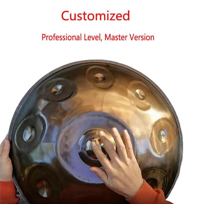 Mountain Rain Customized C3 Master Version / Standard Version High-end Stainless Steel Handpan Drum, Available in 432 Hz and 440 Hz, 22 Inch 9/10/11/12/13/18 Notes Professional Performances Percussion Instrument - HLURU.SHOP