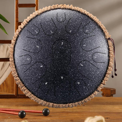 HLURU® Professional Performance Carbon Steel Tongue Drum 14 Inches 15 Notes C Key (Customized)