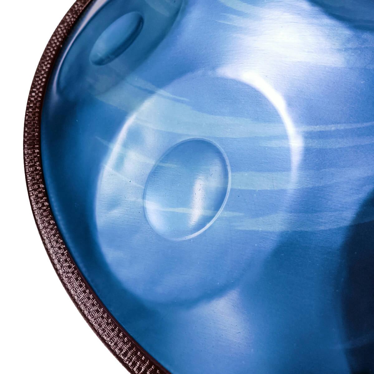 AS TEMAN Handpan Black-Hole 10 Notes D Minor Scale Blue hangdrum with gift set - HLURU.SHOP