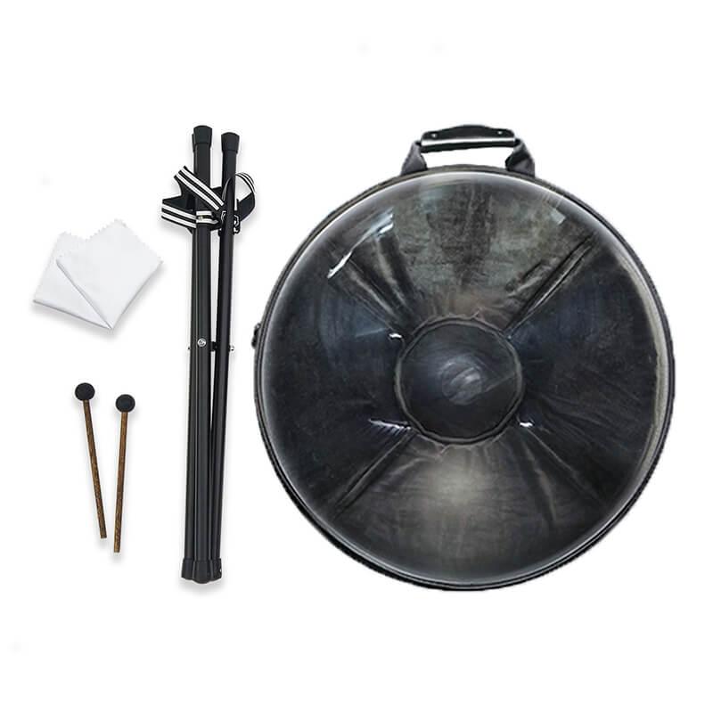 AS TEMAN Handpan Black-Hole 9 Notes E Halcyon Scale | Same as Ethereal in E. | hangdrum with gift set - HLURU.SHOP