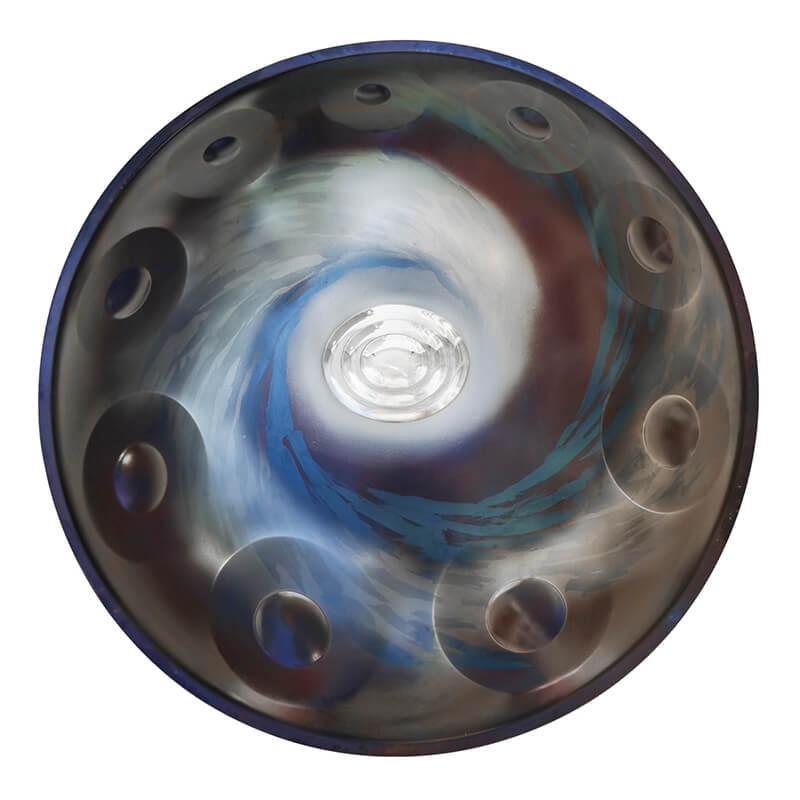 AS TEMAN Handpan Comet 10 Notes D Minor Scale Blue purple hangdrum with gift set - HLURU.SHOP