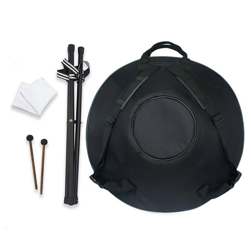 AS TEMAN Handpan Pure Black 9 Notes D Minor Scale Hangdrum with gift set - HLURU.SHOP