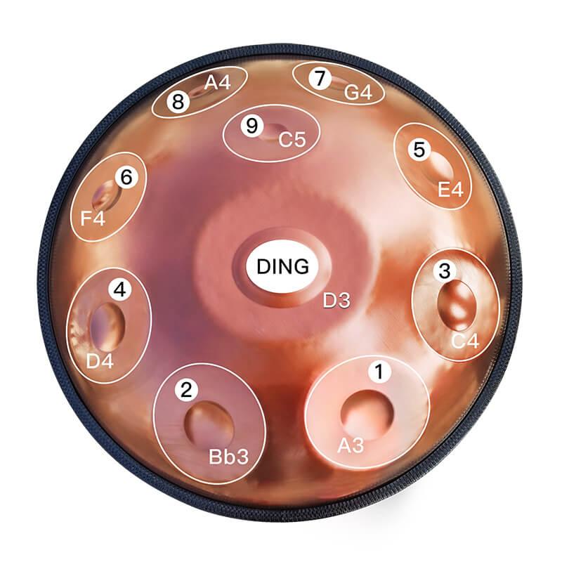 AS TEMAN Handpan Pure Brown 10 Notes D Minor Scale Hangdrum with gift set - HLURU.SHOP