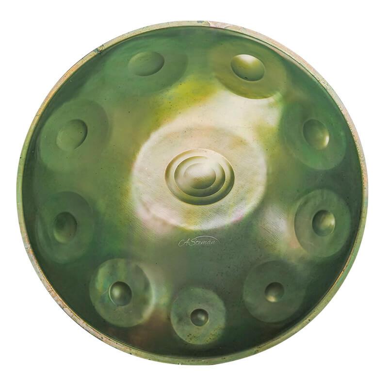 AS TEMAN Handpan Resident Evil 10 Notes D Minor Scale Green hangdrum with gift set - HLURU.SHOP