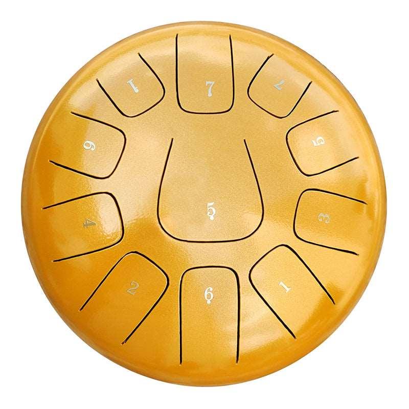 AS TEMAN Steel Tongue Drum | 10 Inch 11 Notes Tank Drum for Yoga & Meditation with gift set | Personalized Lettering - HLURU.SHOP