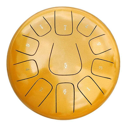 AS TEMAN Steel Tongue Drum | 10 Inch 11 Notes Tank Drum for Yoga & Meditation with gift set | Personalized Lettering - HLURU.SHOP