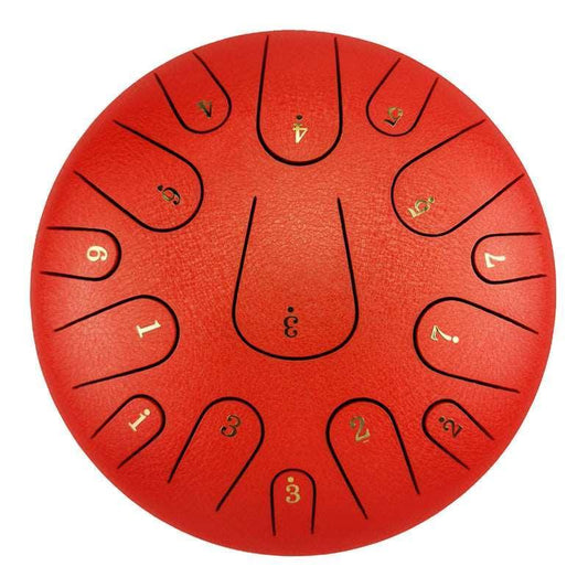 AS TEMAN Steel Tongue Drum | 12 Inch 15 Notes Tank Drum for Yoga & Meditation with gift set | Personalized Lettering - HLURU.SHOP