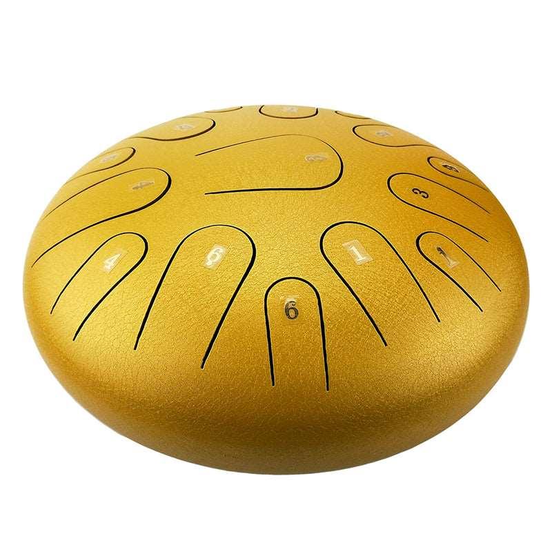 AS TEMAN Steel Tongue Drum | 12 Inch 15 Notes Tank Drum for Yoga & Meditation with gift set | Personalized Lettering - HLURU.SHOP
