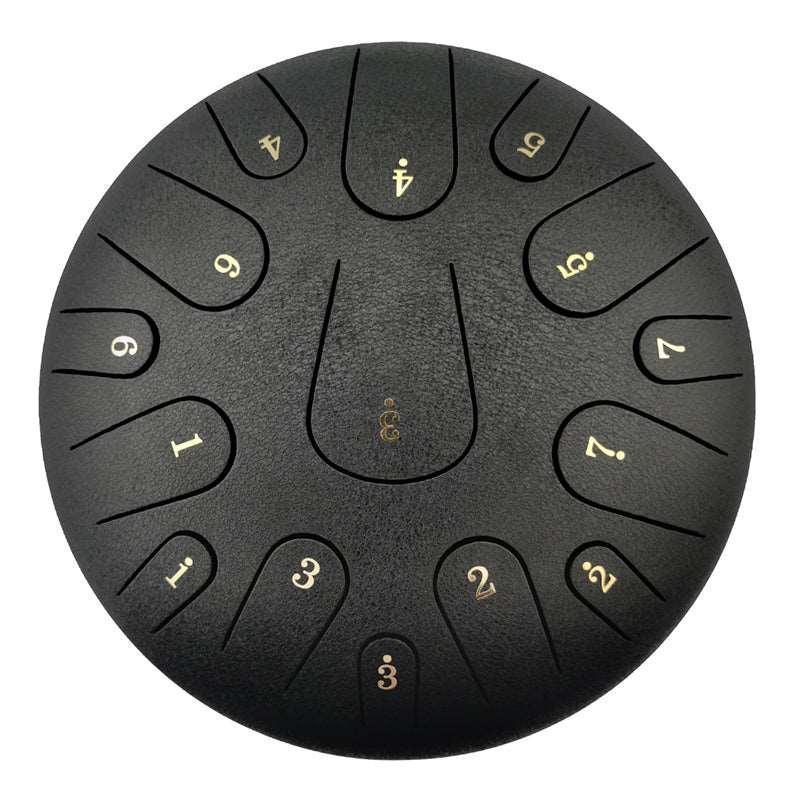 AS TEMAN Steel Tongue Drum | 12 Inch 15 Notes Tank Drum for Yoga & Meditation with gift set | Personalized Lettering - HLURU.SHOP