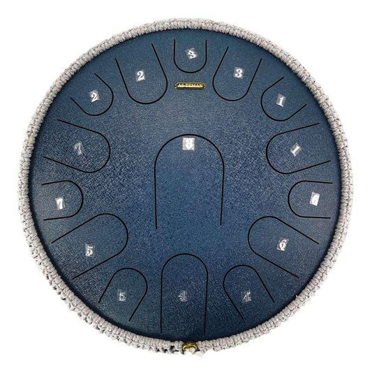 AS TEMAN Steel Tongue Drum | 14 Inch 15 Notes Tank Drum for Yoga & Meditation with gift set | Personalized Lettering - HLURU.SHOP