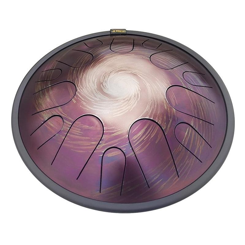 AS TEMAN Steel Tongue Drum | Black-Hole Universe Series Tank Drum for Yoga & Meditation with gift set | 14 Inch 14 Notes Purple - HLURU.SHOP