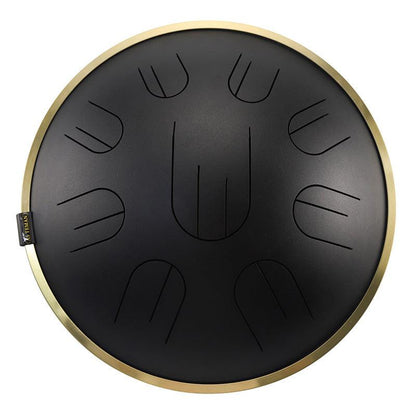 AS TEMAN Steel Tongue Drum | D Amara / C# Amara Black Tank Drum for Yoga & Meditation with gift set | 14 Inch 9 Notes - HLURU.SHOP