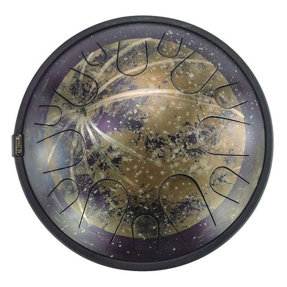 AS TEMAN Steel Tongue Drum | Moon Universe Series Tank Drum for Yoga & Meditation with gift set | 14 Inch 14 Notes Golden - HLURU.SHOP