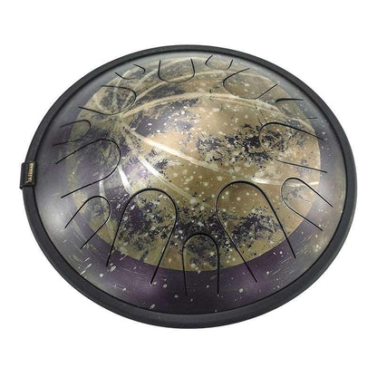 AS TEMAN Steel Tongue Drum | Moon Universe Series Tank Drum for Yoga & Meditation with gift set | 14 Inch 14 Notes Golden - HLURU.SHOP