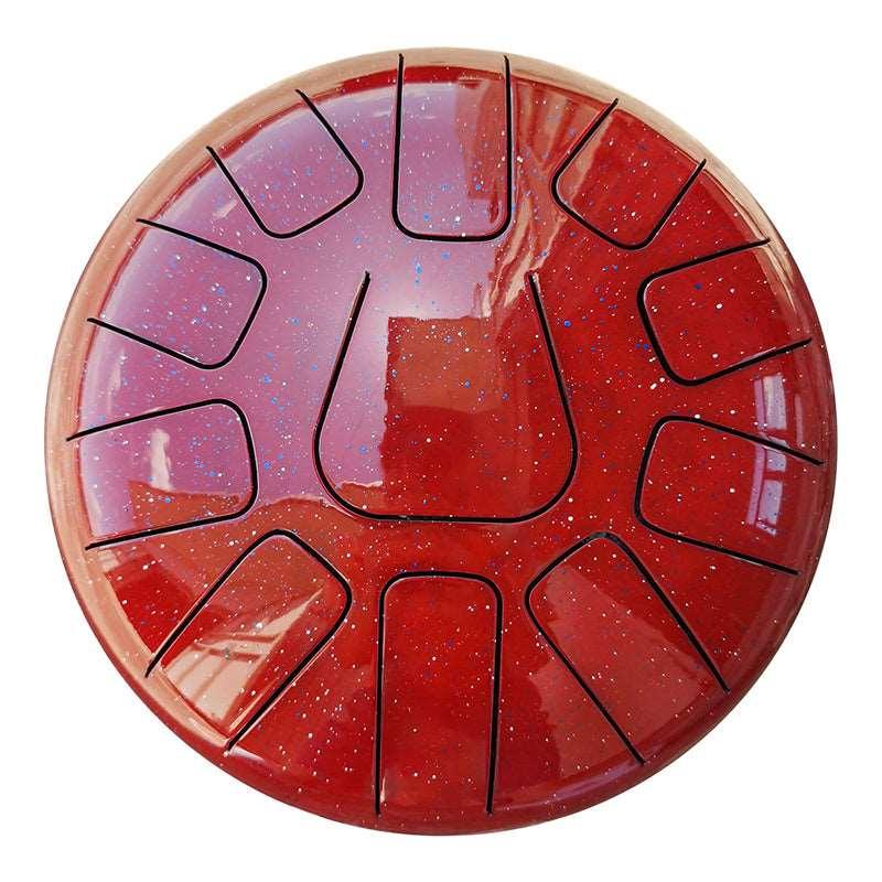 AS TEMAN Steel Tongue Drum | Starry Sky Series Tank Drum for Yoga & Meditation with gift set | 10 Inch 11 Notes Red - HLURU.SHOP