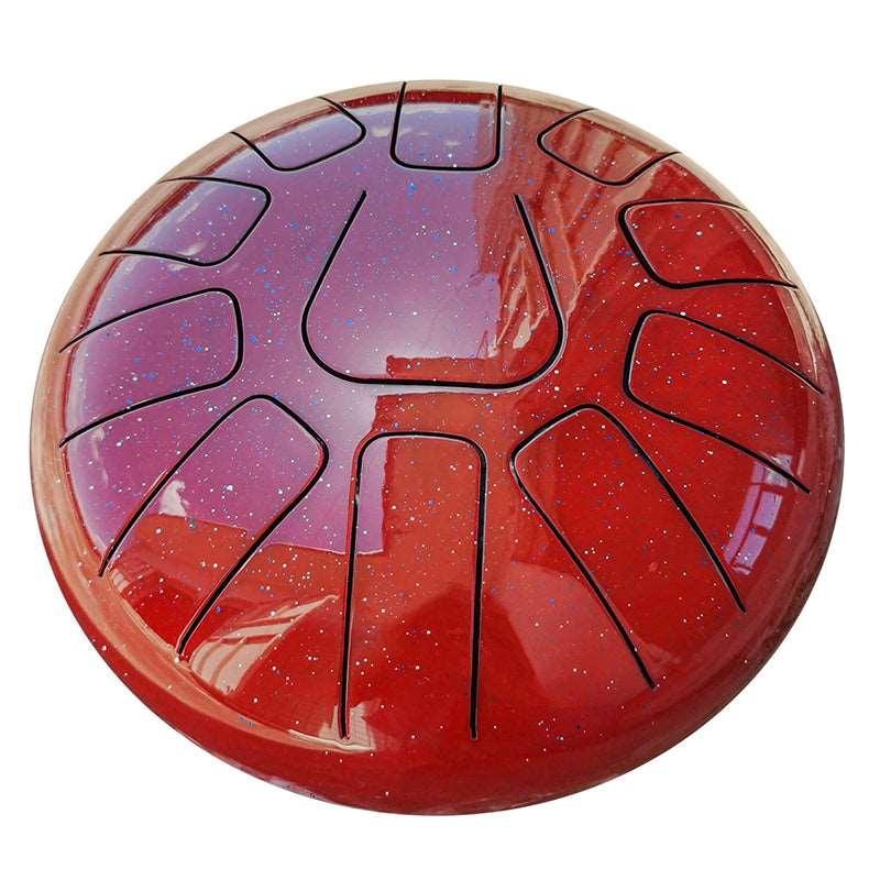AS TEMAN Steel Tongue Drum | Starry Sky Series Tank Drum for Yoga & Meditation with gift set | 10 Inch 11 Notes Red - HLURU.SHOP