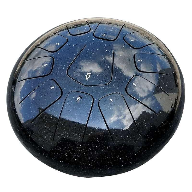 AS TEMAN Steel Tongue Drum | Starry Sky Series Tank Drum for Yoga & Meditation with gift set | Black multiple sizes - HLURU.SHOP
