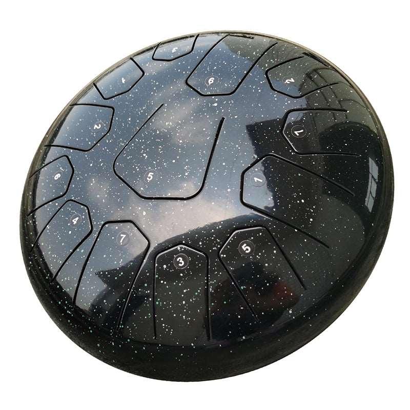 AS TEMAN Steel Tongue Drum | Starry Sky Series Tank Drum for Yoga & Meditation with gift set | Black multiple sizes - HLURU.SHOP