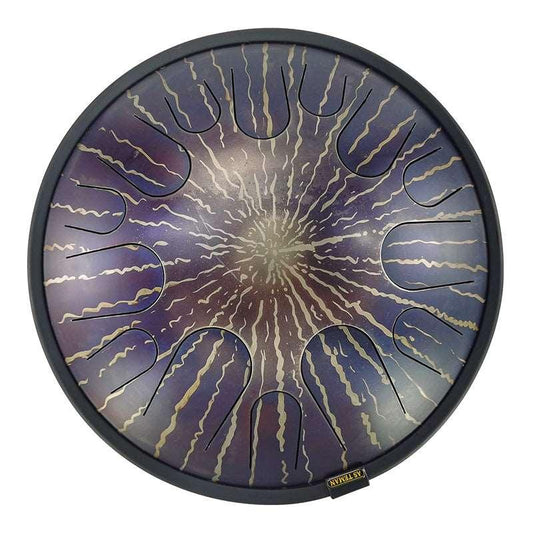 AS TEMAN Steel Tongue Drum | Stars Universe Series Tank Drum for Yoga & Meditation with gift set | 14 Inch 14 Notes Purple - HLURU.SHOP