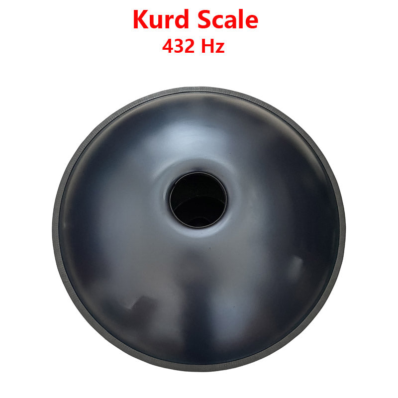 Handpan Drum Handmade Drum Kurd Scale / Celtic Scale D Minor 22 Inch 9 Notes Featured, Available in 432 Hz and 440 Hz, High-end Nitride Steel Percussion Instrument - Laser engraved Mandala pattern. Never fade.
