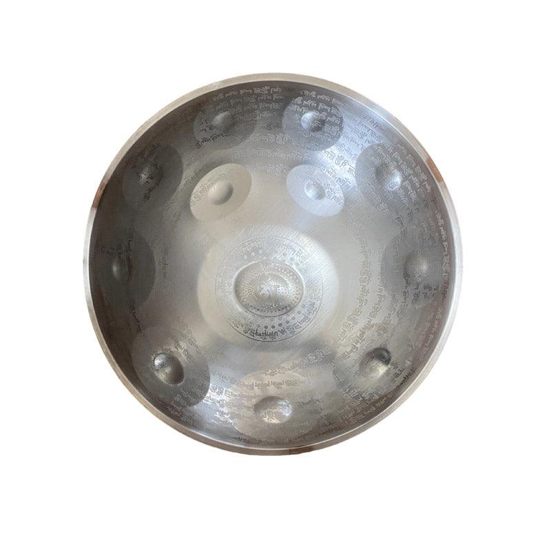 Customized MiSoundofNature Sanskrit Hijaz D Minor 22 Inch 9/10/12 Notes Stainless Steel / Nitride Steel Handpan Drum, Available in 432 Hz & 440 Hz - HLURU.SHOP