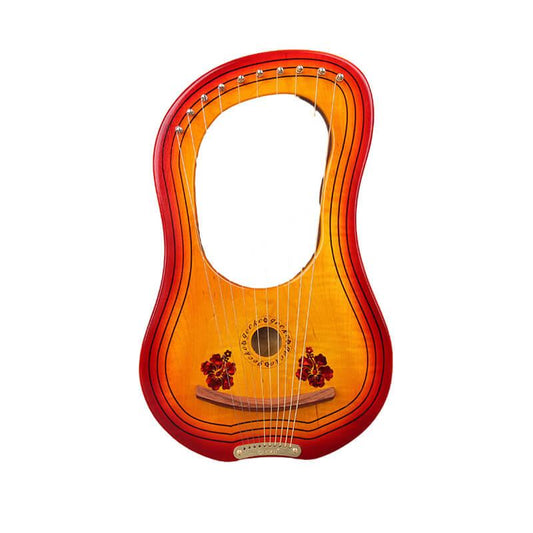Gecko 10 Strings Lyre Harp C Key & G Key - Curly Maple & Mahogany Core Wooden - HLURU.SHOP