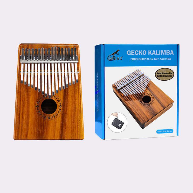 Gecko Kalimba 17 Keys Thumb Piano, Hollow C Tone Kalimba Instrument, Acacia Round Hole Opening Box Resonace Single Board Trepanning - HLURU.SHOP